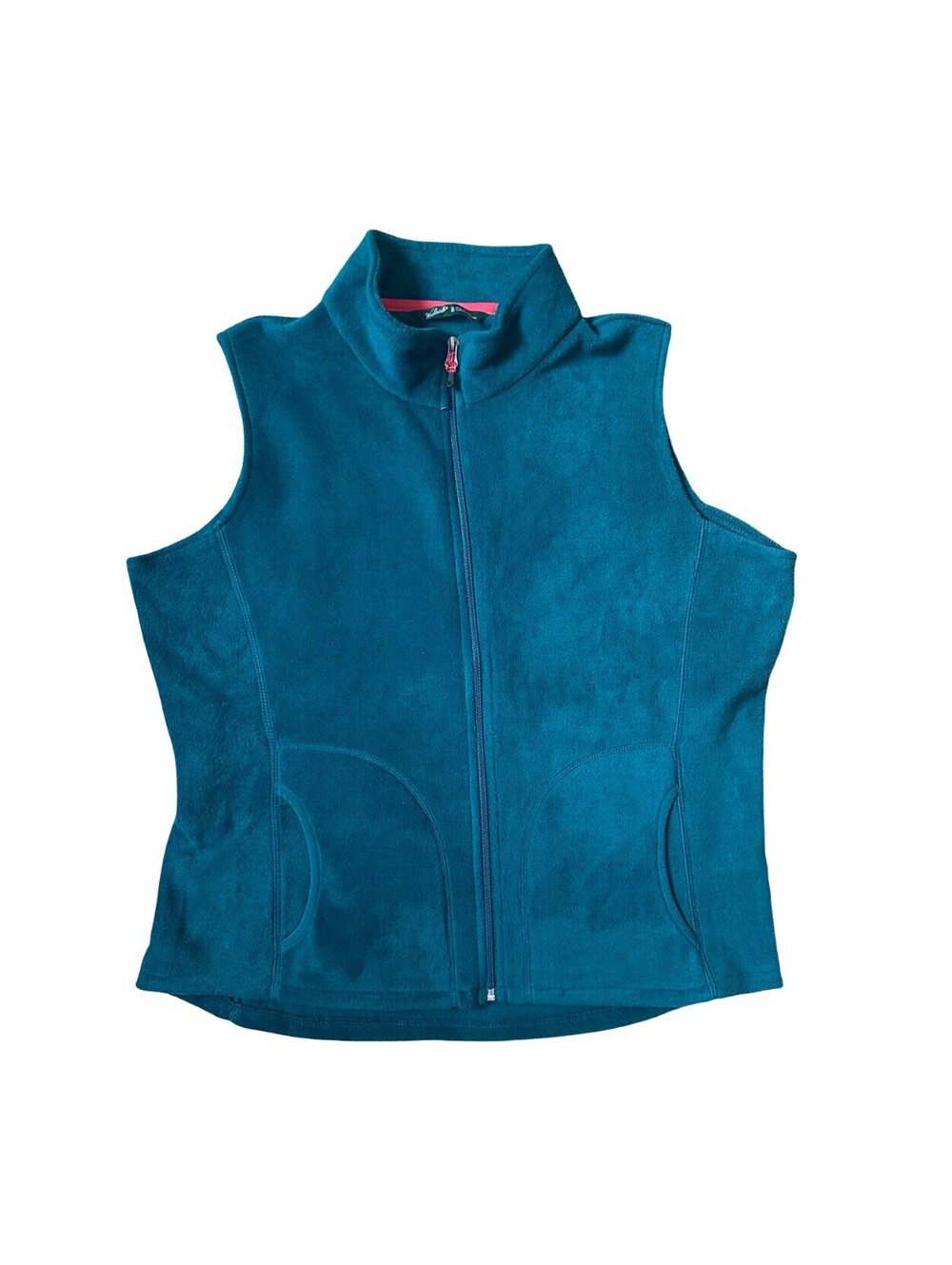Woolrich Teal Green Fleece Full Zip Vest Womens XL Outdoor Hiking Layering